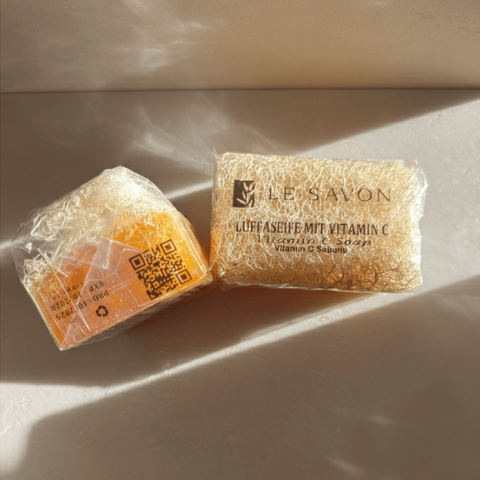 Vitamin C Luffa Seife – Belebende Reinigung mit Glow-Effekt